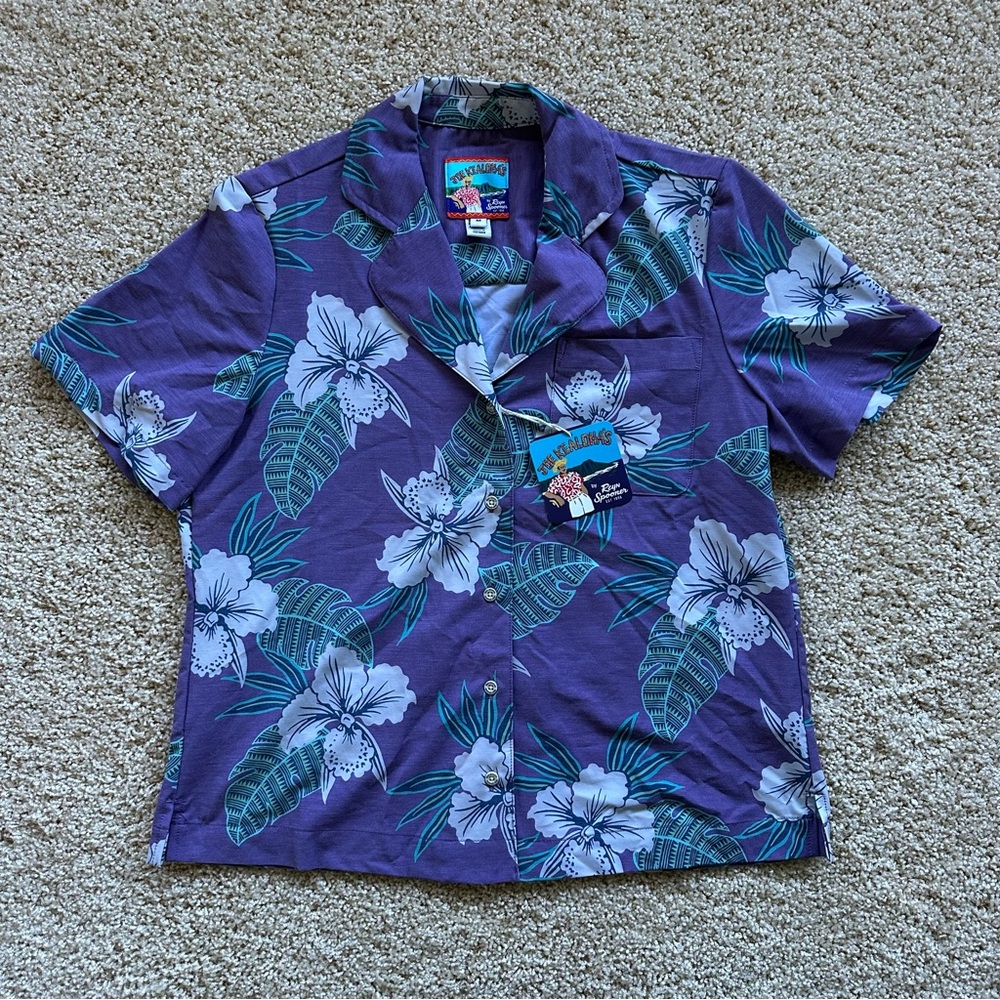 Men’s Reyn Spooner Joe Kealoha Hibiscus Floral Aloha Shirt‎ Purple Size M